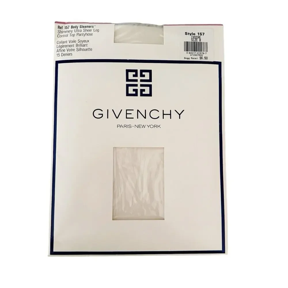 Givenchy Body Gleamers Shimmery Ultra Sheer Control Top Pantyhose Ivoire Ivory